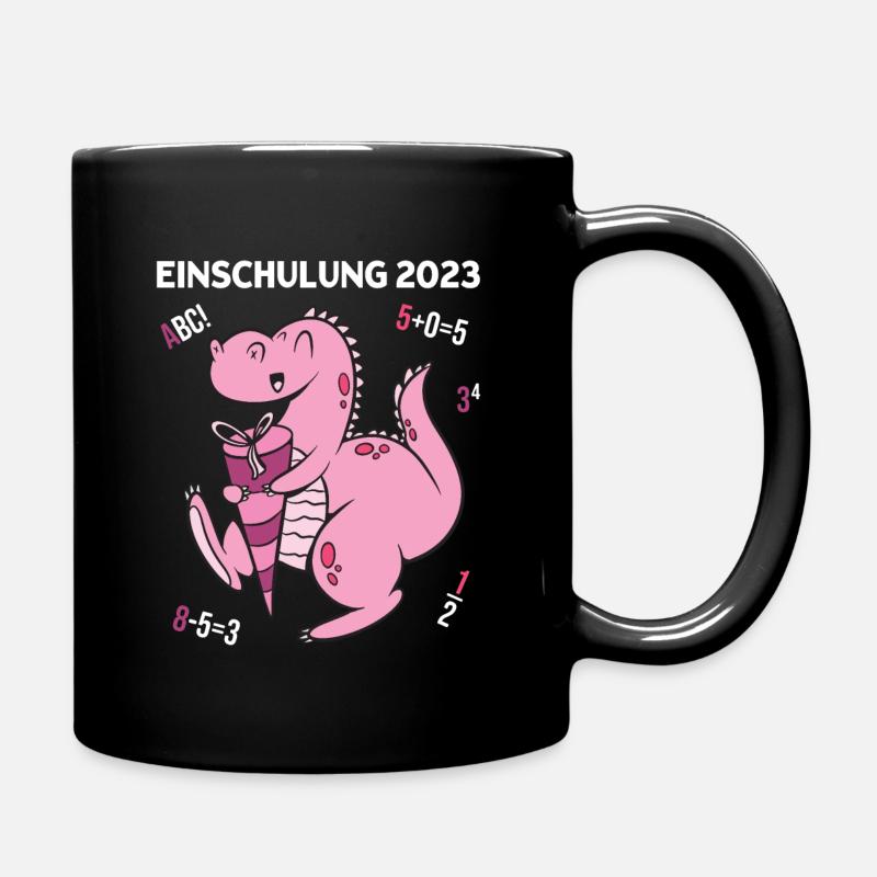 Schulkind 2023 Dinosaurier T-Rex Dino Einschulung - Tasse einfarbig - Schwarz