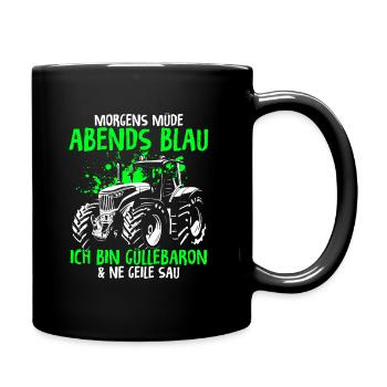 Güllebaron Gülle Fahren Landwirt Bauer Geschenkide - Tasse einfarbig - Schwarz - Rechts