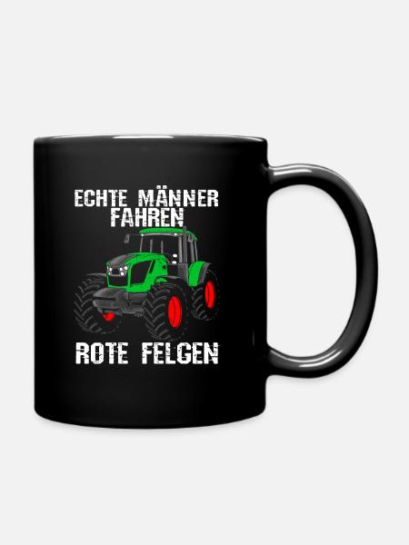 Traktor Landwirt Trecker Echte Männer fahren rote - Tasse einfarbig - Schwarz