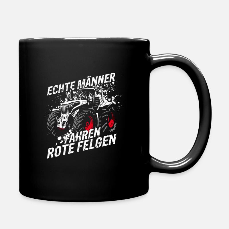 Traktor Landwirt Trecker Echte Männer fahren rote - Tasse einfarbig - Schwarz