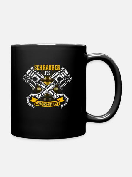 KFZ Garage Mechatroniker Auto Mechaniker Schrauber - Tasse einfarbig - Schwarz