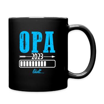Opa 2023 Lädt Baby Familie Countdown Schwangerscha - Tasse einfarbig - Schwarz - Rechts