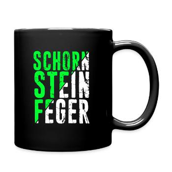 Schorn Stein Feger Schornstein Glücksbringer Kamin - Tasse einfarbig - Schwarz - Rechts