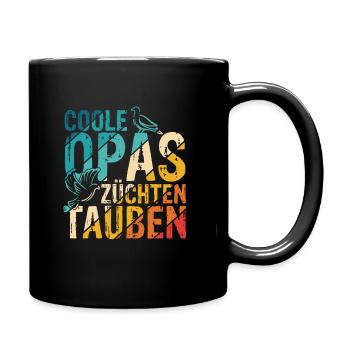 Großvater Taubenzüchter Hobby Tauben Vogelfreund G - Tasse einfarbig - Schwarz - Rechts