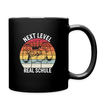 NEXT LEVEL REALSCHULE - Bye Bye Grundschule Zocken - Tasse einfarbig - Schwarz - Rechts