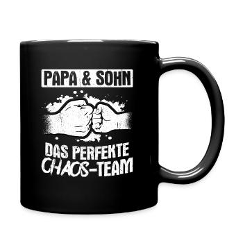 Papa & Sohn Das Perfekte Chaos Team - Vatertag Bes - Tasse einfarbig - Schwarz - Rechts