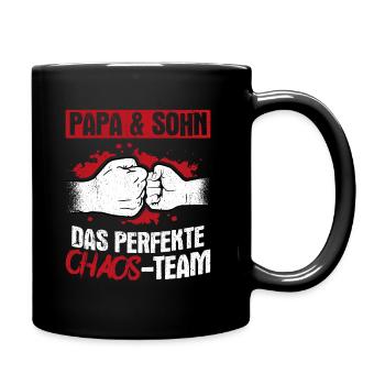 Papa & Sohn Das Perfekte Chaos Team - Vatertag Bes - Tasse einfarbig - Schwarz - Rechts