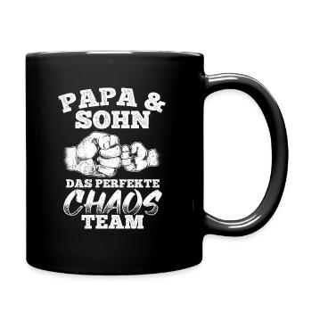 Papa & Sohn Das Perfekte Chaos Team - Vatertag Bes - Tasse einfarbig - Schwarz - Rechts