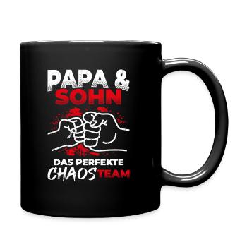 Papa & Sohn Das Perfekte Chaos Team - Vatertag Bes - Tasse einfarbig - Schwarz - Rechts