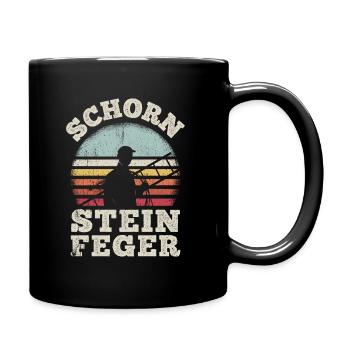 Schorn Stein Feger Schornstein Glücksbringer Kamin - Tasse einfarbig - Schwarz - Rechts