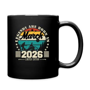 Mars 2026. Cadeau d'anniversaire mars 2026. - Mug uni - noir - Droite