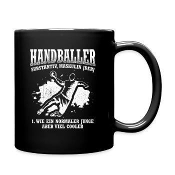 Handballspieler Handballer Coach Geschenk Handball - Tasse einfarbig - Schwarz - Rechts