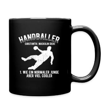 Handballspieler Handballer Coach Geschenk Handball - Tasse einfarbig - Schwarz - Rechts