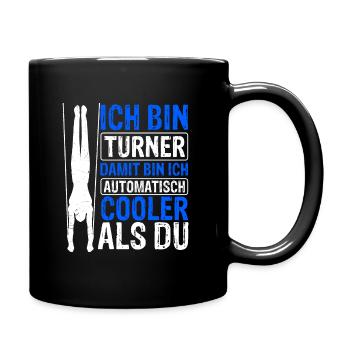 Turnen Gymnsatik Turntrainer Sportverein Geschenk - Tasse einfarbig - Schwarz - Rechts