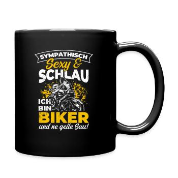 Motorradfahrer Natur Biker Mofa Mopded Motorrad - Tasse einfarbig - Schwarz - Rechts