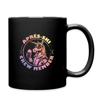 L’équipe d’après-ski licorne dit colorée - Mug uni - noir - Droite