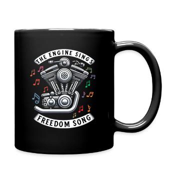 The Engine Sings Freedom Song Motorcycle - Full Colour Mug - black - Right