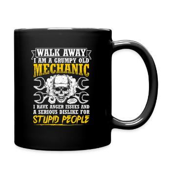 Walk Away I Am A Grumpy Old Mechanic Tuner Tuning - Full Colour Mug - black - Right