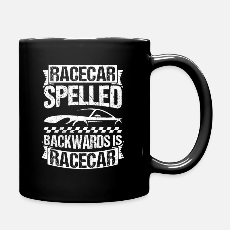 La voiture de course épelée à l’envers est une voiture de course qui fait - Mug uni - noir