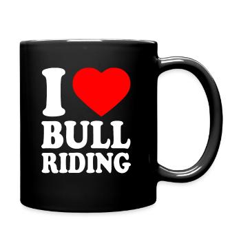 I love bull riding - Mug uni - noir - Droite