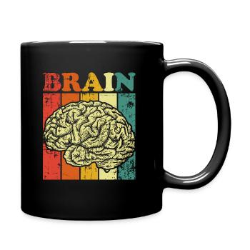 Gehirn - Tasse einfarbig - Schwarz - Rechts