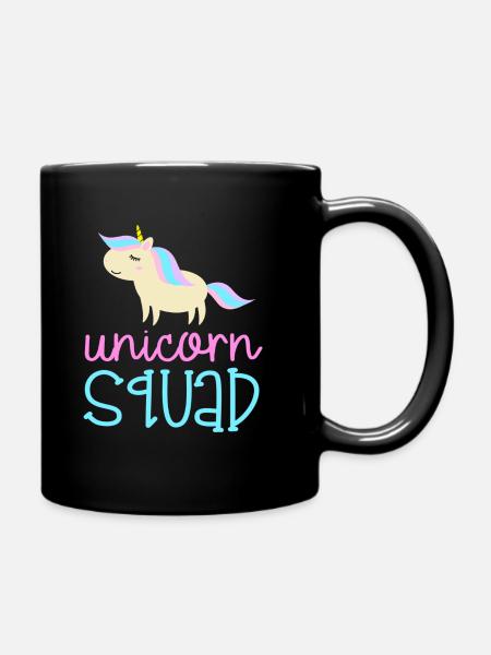 Unicorn Squad Gift Idea - Full Colour Mug - black