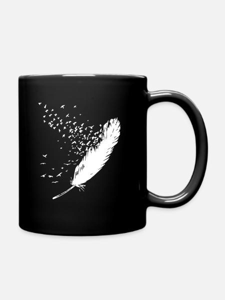 Plume Oiseau Perroquet Hirondelle Perruque - Mug uni - noir