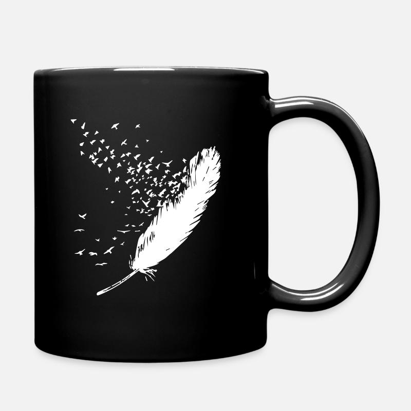 Feder Vogel Bird Papagei Schwalbe Wellensittich - Tasse einfarbig - Schwarz