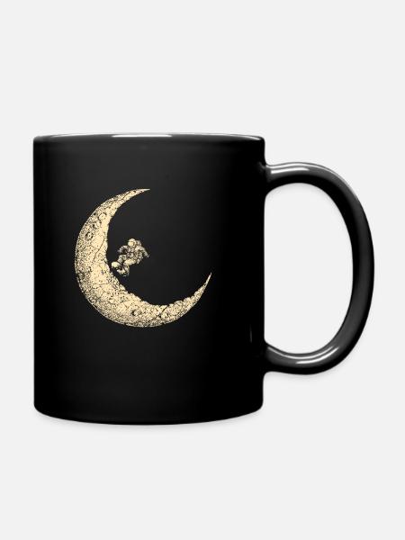 Skateur skateur astronaute lune - Mug uni - noir