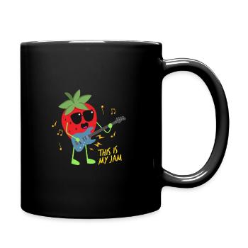 Rock Erdbeere Musik Jam Session Marmelade - Tasse einfarbig - Schwarz - Rechts