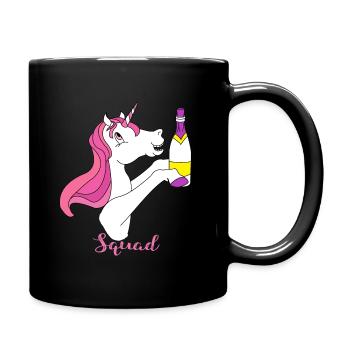 Licorne mariée groupe sekt Célébrer Doux Rose Cheval - Mug uni - noir - Droite