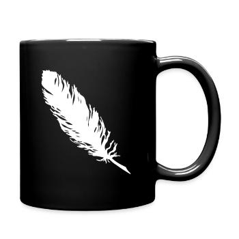 Feder - Tasse einfarbig - Schwarz - Rechts