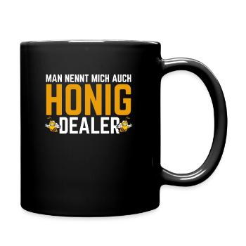Man nennt mich auch Honig dealer - Tasse einfarbig - Schwarz - Rechts