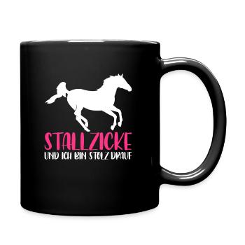 Stallzicke und ich bin Stolz drauf - Tasse einfarbig - Schwarz - Rechts