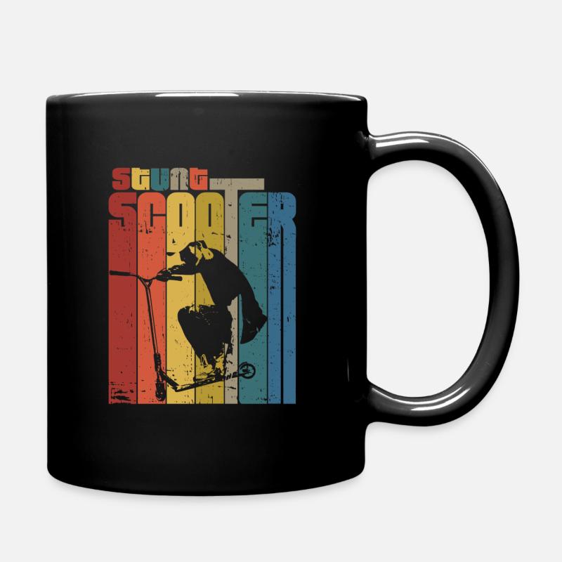 Scooter stunt vintage - Full Colour Mug - black