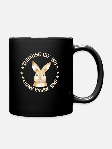 Zuhause ist wo meine Hasen sind - Tasse einfarbig - Schwarz
