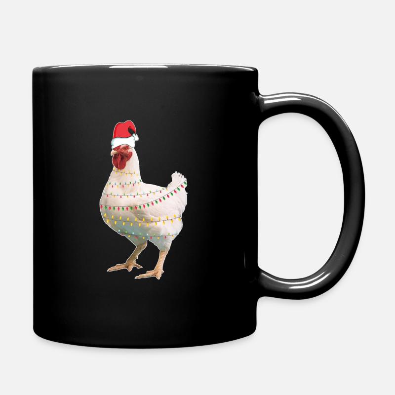 Huhn Weihnachten Christmas - Tasse einfarbig - Schwarz