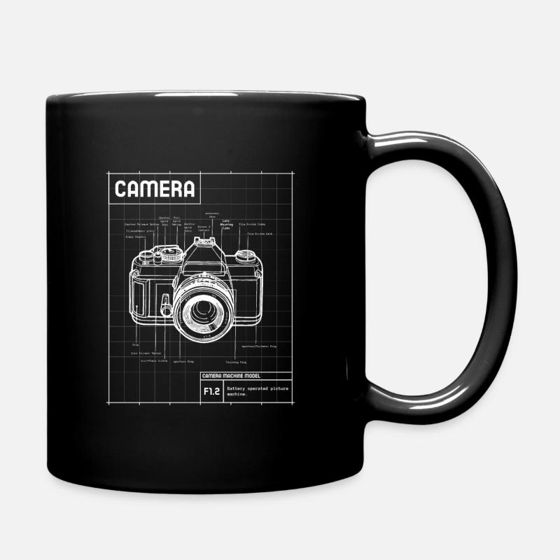 Kamera auf Blueprint - Tasse einfarbig - Schwarz