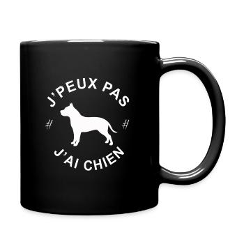 je peux pas j'ai chien - Mug uni - noir - Droite