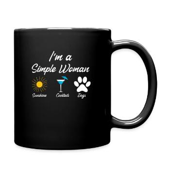 I am simple woman - Tasse einfarbig - Schwarz - Rechts