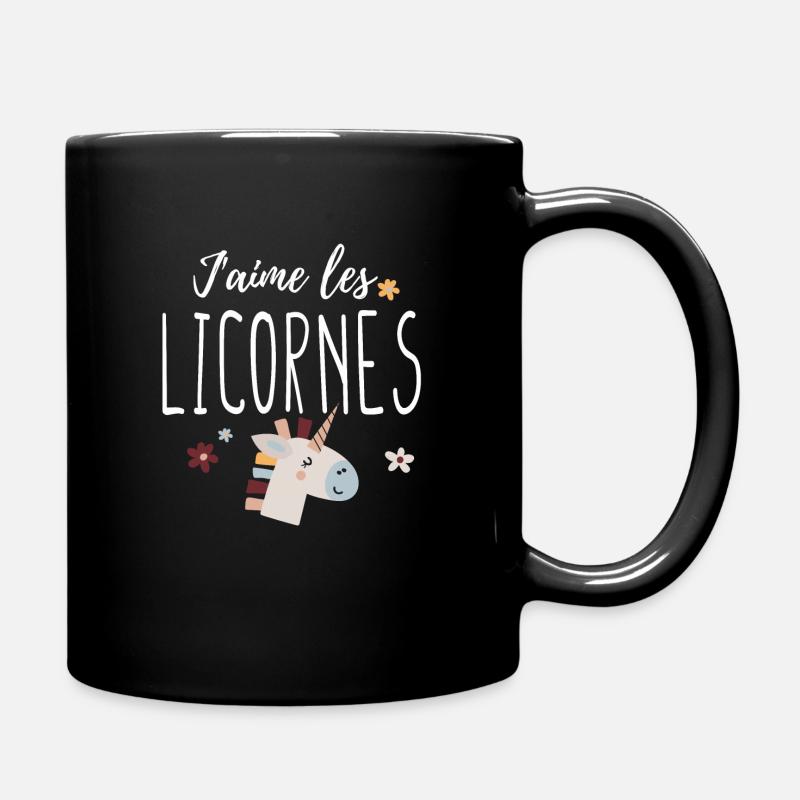 J'aime les licornes - Mug uni - noir