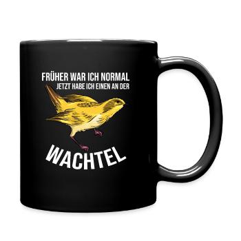 Wachtel Wachteln - Tasse einfarbig - Schwarz - Rechts