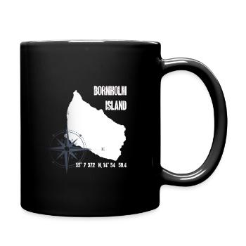 Bornholm Ostsee Insel Koordinaten Karte Urlaub - Tasse einfarbig - Schwarz - Rechts