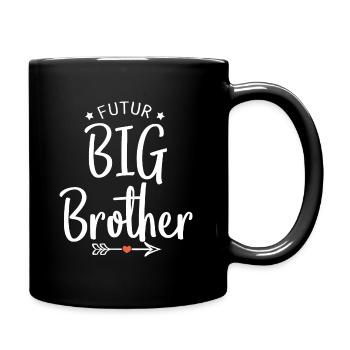 future big brother geschenk geburt großer Bruder - Tasse einfarbig - Schwarz - Rechts