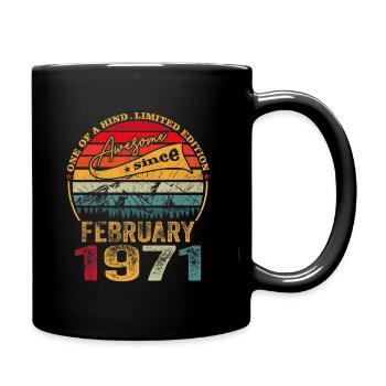 Vintage février 1971 50. Cadeau anniversaire - Mug uni - noir - Droite
