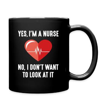 Ja, ich bin Krankenschwester - Tasse einfarbig - Schwarz - Rechts