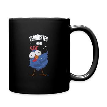 Verrücktes Huhn - Tasse einfarbig - Schwarz - Rechts