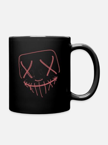 Masque néon rouge - Mug uni - noir