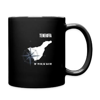 Tenerife Atlantic Island Coordinates Map Holiday - Full Colour Mug - black - Right