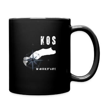 Kos Island Coordinates Map Holiday - Full Colour Mug - black - Right